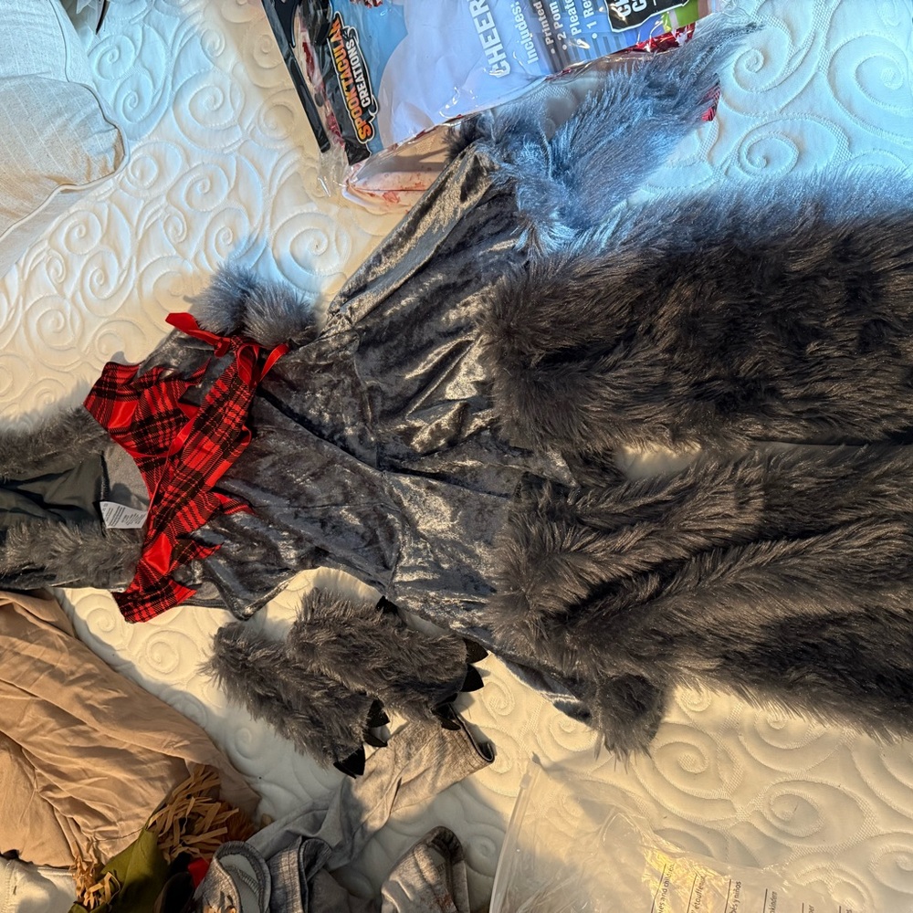 Gray and Red Wolf Costume